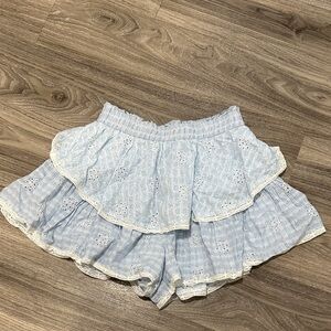 AE Blue and White Ruffled Skort